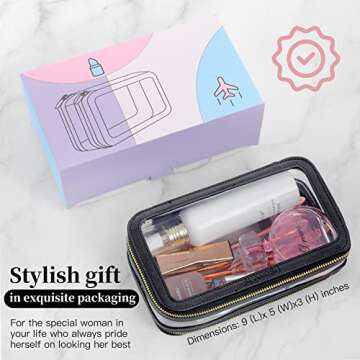 SEAMOSH Clear Make Up Toiletry Travel Makeup Organizer Bag For Women Portable Travel Toiletry Cosmetic Purse Pouch Bag Perfect For Business Or Personal Travel Essentials