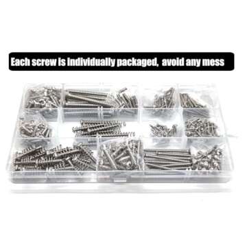 Guitar Screws Kit,304 Stainless Steel, #2#3#4#6#8 fit Fender & Gibson Pickguard, for Neck Plate Tuning Humbucker SingleCoil Pickup TrussRod Cover Bridge Selector Switch (Stainless Steel Uncoated)