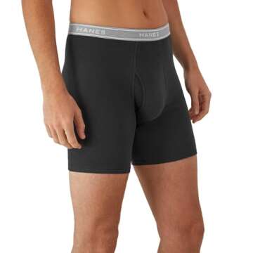 Hanes Boxer Briefs: Cool Dri & No-Ride-Up Comfort