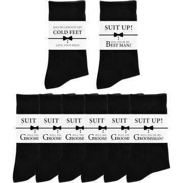 Groomsmen Socks and Flask Set for Weddings