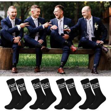 Groomsmen Socks and Flask Set for Weddings