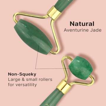 Beauty by Earth Jade Roller for Face - Face Massager Skin Care Tools with Small Eye Roller for Puffy Eyes, Face Care to Reduce Puffy Eyes, Facial Roller Self Care Gifts for Women