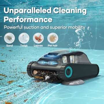 AIPER Scuba S1 Cordless Robotic Pool Cleaner, Pool Vacuum for Inground Pools, Wall and Waterline Cleaning, Smart Navigation for Pools up to 1,600 Sq.ft (Renewed)