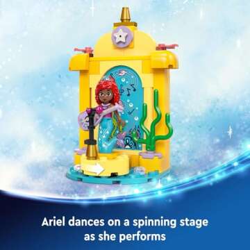 LEGO Disney Princess Ariel’s Music Stage, Ariel Toy with 2 Iconic Characters, Buildable Disney Princess Toy for Kids, Fun Disney Gift Idea for TV Show Fans, Girls and Boys Ages 4 and Up, 43235