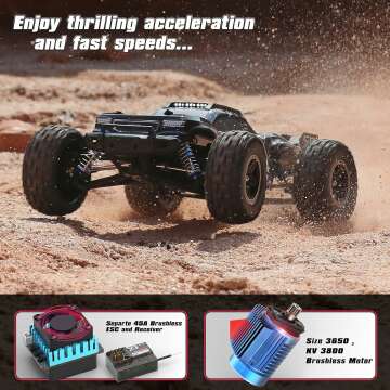 HAIBOXING 2997A Brushless RC Cars 1/12 Scale 4WD Remote Control Truck with Independent ESC, Fast RC Cars 45 MPH Max Speed RTR Off-Road RC Cars for Adults, Boys, 3S Batteries Applicable (not Included)