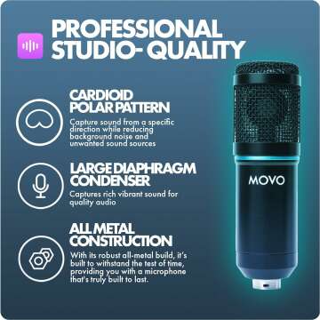 Movo PodPak2T 2-Pack Universal XLR Condenser Microphone Podcasting Equipment Bundle for 2 - includes 2 Cardioid Mics, Desktop Stands, Shock Mounts, Pop Filters and Cables - Podcast and YouTube Kit