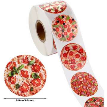 Pizza Stickers Roll 600 Pieces
