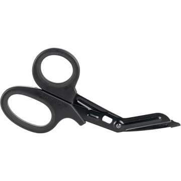 North American Rescue Trauma Shear (7 1/4 Inch) NAR Premium Grade Black Safety Shears Medical Scissors (ZZ-0063)