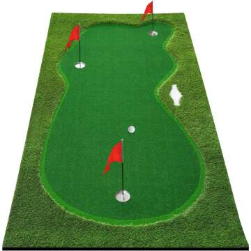 BOBURN Golf Putting Green/Mat-Golf Training Mat- Professional Golf Practice Mat- Green Long Challenging Putter for Indoor/Outdoor…