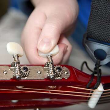 Left Handed Natural Wood Guitar Set for Kids & Beginners