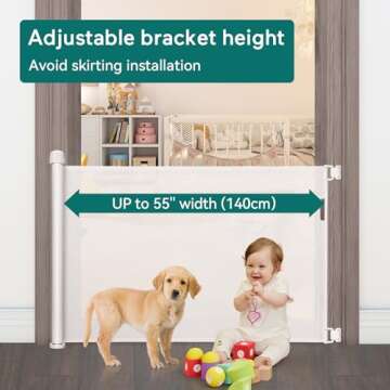 YOOFOR Extra Wide Retractable Baby & Pet Safety Gate