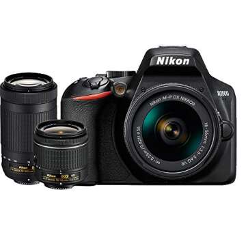 Nikon 1588 D3500 24.2MP DSLR Camera with AF-P 18-55mm VR Lens & 70-300mm Dual Zoom Lens Kit Bundle with 16GB Memory Card, Photo and Video Professional Editing Suite and Camera Bag for DSLR Cameras