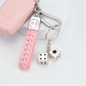 Lucky Silver Metal Dice Keychain - Stylish & Durable