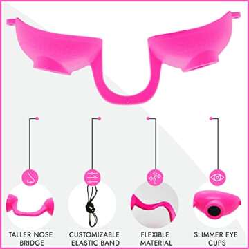 Super Sunnies Evo Flexible Tanning Bed Goggles UV Eye Protection Glasses Pink, FDA Compliant