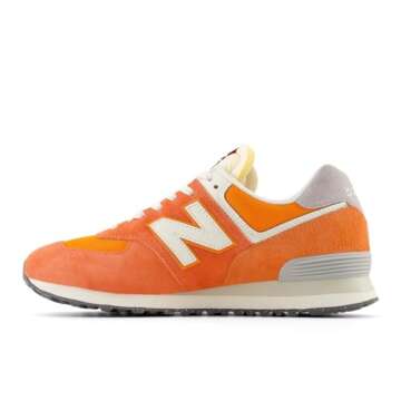 New Balance Unisex 574 V2 70s Racing Sneaker, Gulf Red/Sea Salt, 9 US Men