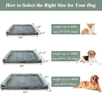 ROOMTEC Orthopedic Dog Bed for Large Dogs - Memory Foam & Waterproof Couch Bed