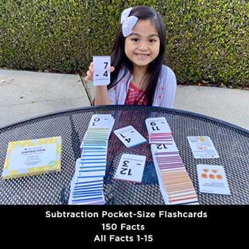 Think Tank Scholar Subtraction Flash Cards - 150 Facts 1-12 - (Award Winning) Math Flashcards for Kids Ages 4-8 in Kindergarten, 1st, 2nd, 3rd, 4th Grade & Homeschool - 6 Teaching Methods & 5 Games