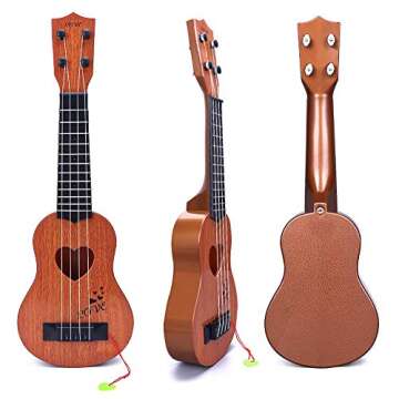 YEZI Kids Toy Classical Ukulele Guitar Musical Instrument, Brown