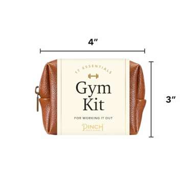 Pinch Provisions Gym Kit, Includes 15 Personal Care Essentials for Wellness & Beauty, Perfect for Gifts, Gym Bags, Duffle Bags & Lockers (Cognac)