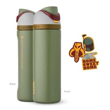 Owala Star Wars FreeSip Insulated Stainless Steel Water Bottle with Straw for Sports and Travel, BPA-Free Sports Water Bottle, 24 oz, Boba Fest