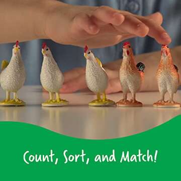 Learning Resources Farm Animal Counters - 60 Pieces, Ages 3+ Toddler Learning Toys, Farm Animals Toys, Develops Counting and Matching Skills