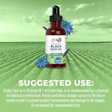 MaryRuth Organics Black Seed Oil Liquid Drops Cold Pressed, 3 Month Supply, USDA Organic Black Cumin Seed Oil, Immune Support, Respiratory Health, Sugar Free, Vegan, Non-GMO, Gluten Free, 2 Fl Oz