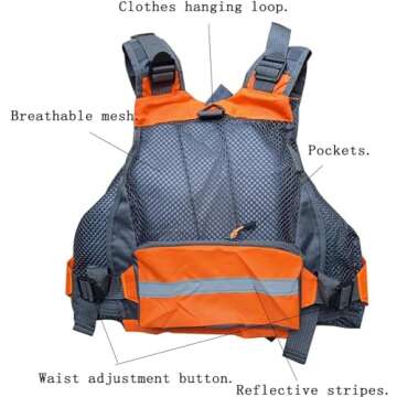 Fishing Life Jackets for Adults,Kayak Life Jackets for Adults,Multifunction Kayak Life Jackets for Adults Women,Kayak Life Jacket for Kayaking, Surfing, Paddle Boating (Gray)