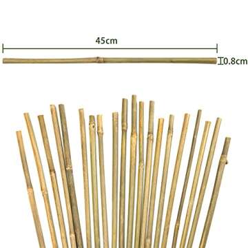 Pllieay 20 Pieces 18 inch Bamboo Stakes Natural Bamboo Sticks Bamboo Plant Stakes for Indoor and Outdoor Plants, Plant Support Stakes for Tomato Support, Beans, Potted Plants, Mini Trees