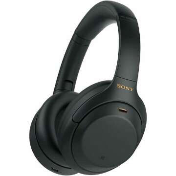 Sony WH-1000XM4 Wireless Premium Noise Canceling Overhead Headphones with Mic for Phone-Call and Alexa Voice Control, Black WH1000XM4