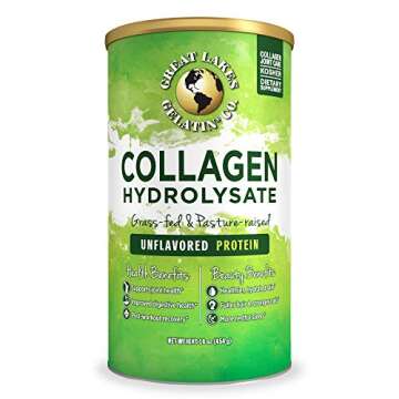 Great Lakes Wellness, 2 Pk Collagen Hydrolysate Unflavored Beef Protein Kosher 16 Oz Cans and Measuring Spoons Combo Pack