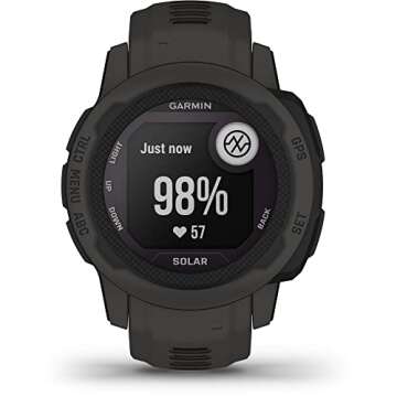 Garmin Instinct 2S Solar, Smaller-Sized GPS Outdoor Watch, Solar Charging Capabilities, Multi-GNSS Support, Tracback Routing, Graphite, 40 MM (Renewed)