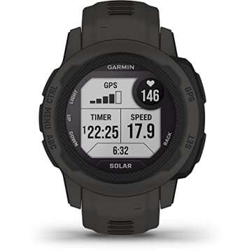 Garmin Instinct 2S Solar, Smaller-Sized GPS Outdoor Watch, Solar Charging Capabilities, Multi-GNSS Support, Tracback Routing, Graphite, 40 MM (Renewed)