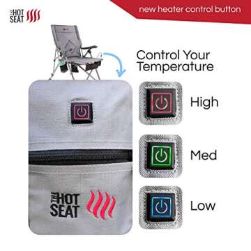 POP Design The Hot Seat, USB Heated Portable Camping Chair, Perfect for Outdoor, Sports, Beach, or Picnics. (Battery Pack Not Included)