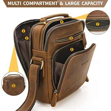 Brown Leather Messenger Bag for Men by Jack & Chris