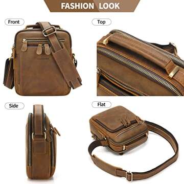 Brown Leather Messenger Bag for Men by Jack & Chris