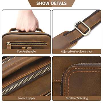 Brown Leather Messenger Bag for Men by Jack & Chris