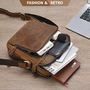 Brown Leather Messenger Bag for Men by Jack & Chris