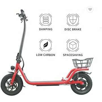 350W Folding Electric Kick Scooter with Basket