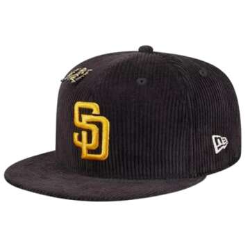 New Era San Diego Padres Letterman Pin Cord Dark Brown 59FIFTY Fitted Cap (US, Numeric, 7 3/8, Dark Brown)