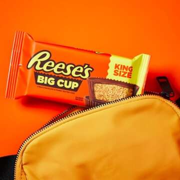 REESE'S Big Cup Milk Chocolate King Size Peanut Butter Cups, Candy Packs, 2.8 oz (16 Count)