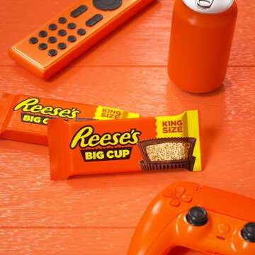 REESE'S Big Cup Milk Chocolate King Size Peanut Butter Cups, Candy Packs, 2.8 oz (16 Count)