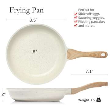 ESLITE LIFE Nonstick Ceramic Frying Pan - 8" Kitchen Essential