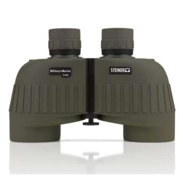 Steiner Military-Marine Series Binoculars, Lightweight Tactical Precision Optics for Any Situation, Waterproof, Green, 7x50