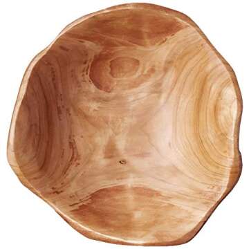 Enrico Root Wood Small Bowl,Brown, 6"