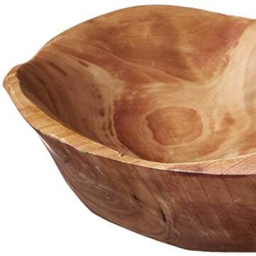 Enrico Root Wood Small Bowl,Brown, 6"