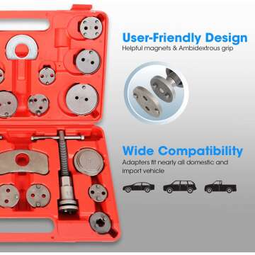 Jack Boss Brake Caliper Compression Tool Set 23pcs