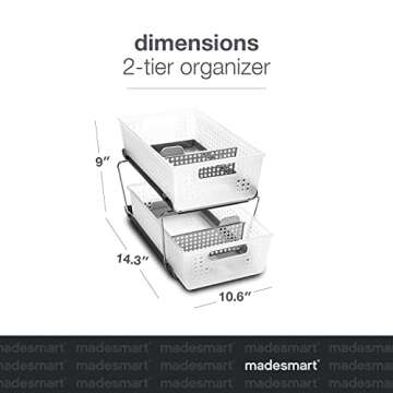 madesmart 2-Tier Organizer with Storage Baskets