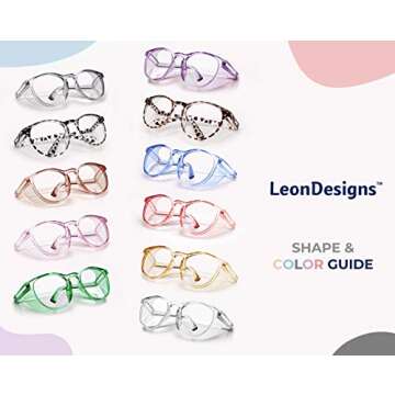 LeonDesigns Anti-Fog Stylish Round Safety Glasses Side Shields | UV Eye Protection HD Blue Light Blocking Glasses | Comfortable Clear Lab Goggles for Men and Wome (White)