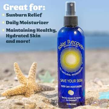 Solar Recover After Sun Moisturizing Spray (12 Ounce) - Hydrating Facial and Body Mist - 2460 Sprays of Sunburn Relief With Vitamin E and Calendula - Lotion Delivered in Water To Keep Skin Healthy