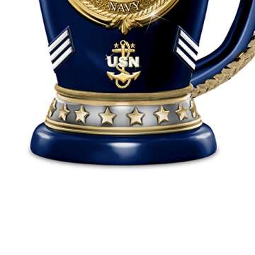 The Bradford Exchange United States Navy Values Heirloom Porcelain Stein